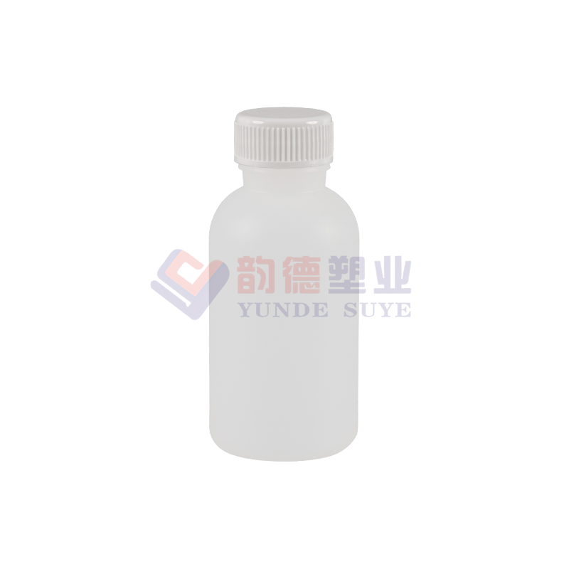 بطری گرد HDPE ضخیم شده شیمیایی با درپوش PP 100ml-01 (A)